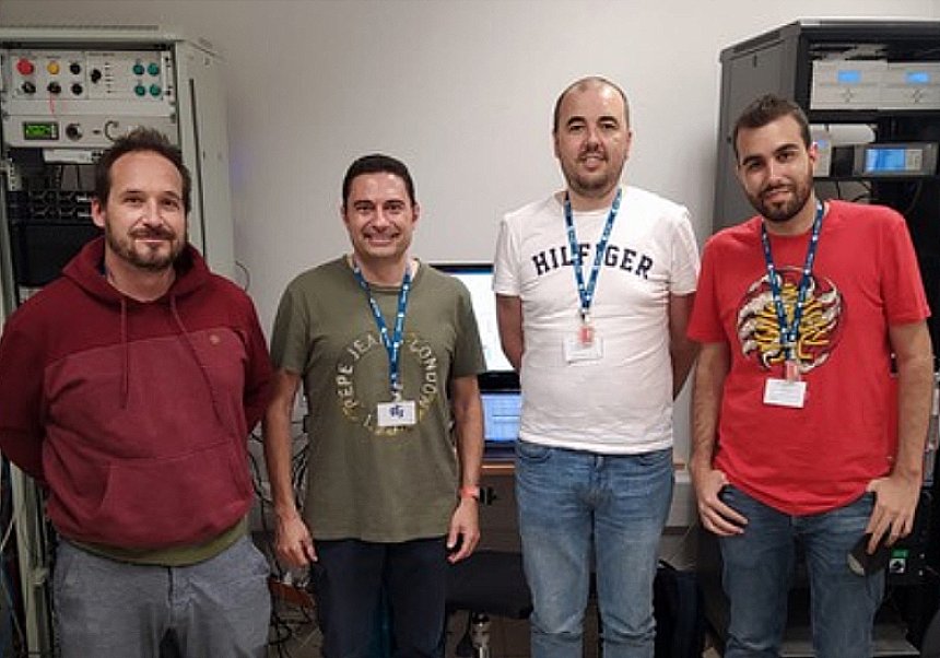 Parte del equipo que ha realizado el proyecto. Desde la izquierda, Ángel Perea, Enrique Nácher, José Antonio Briz, Vicente García-Távora. Créditos: IFIC.